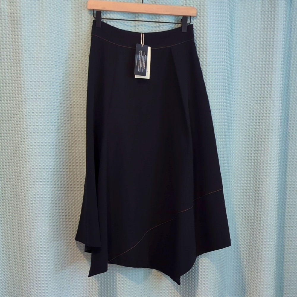 NWT Sz 6 AUS Elegant Navy Asymmetrical Midi/Maxi Skirt